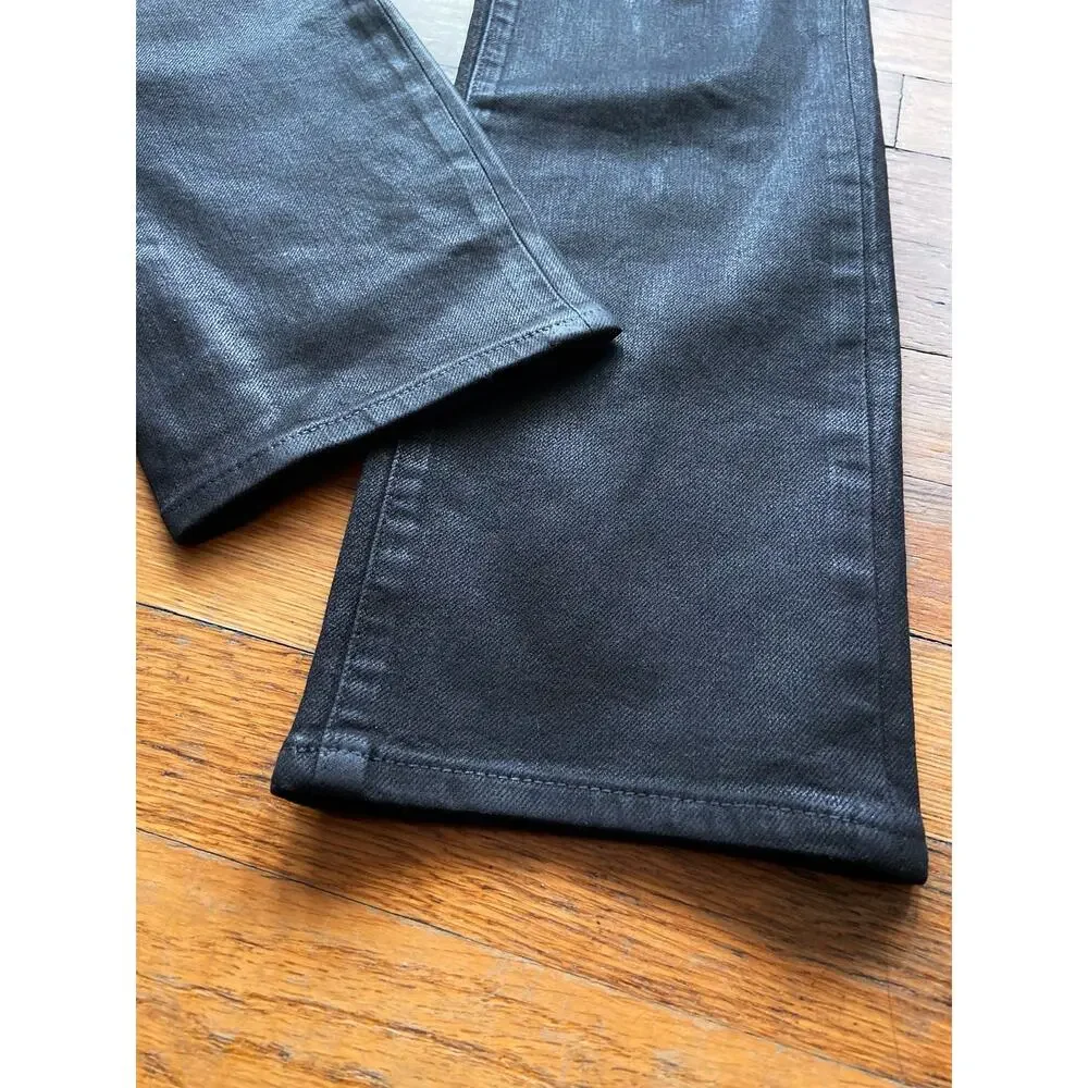 GOOD AMERICAN Black Coated Straight Jeans sz 6/29 (NWOT)